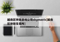 越南区块链游戏公司skymavis[越南区块链交易所]