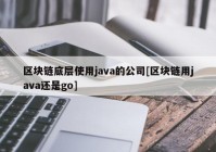 区块链底层使用java的公司[区块链用java还是go]