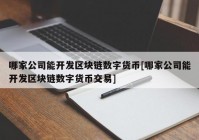 哪家公司能开发区块链数字货币[哪家公司能开发区块链数字货币交易]